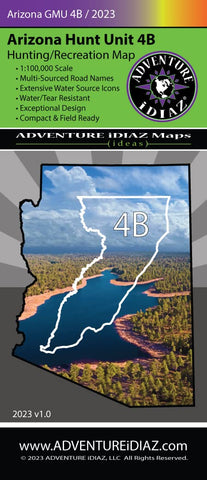 Arizona Hunt Unit 4B Hunting/Recreation Map [Map] Kevin J. Diaz - Wide World Maps & MORE!