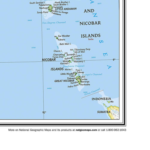 India Classic Political Wall Map - Paper/Non-Laminated (23.5 × 30.25 Inches) (National Geographic Reference Map) - Wide World Maps & MORE!