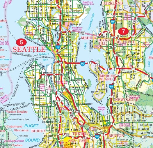 Seattle / Tacoma & Vicinity, Washington Regional Map - Wide World Maps & MORE!