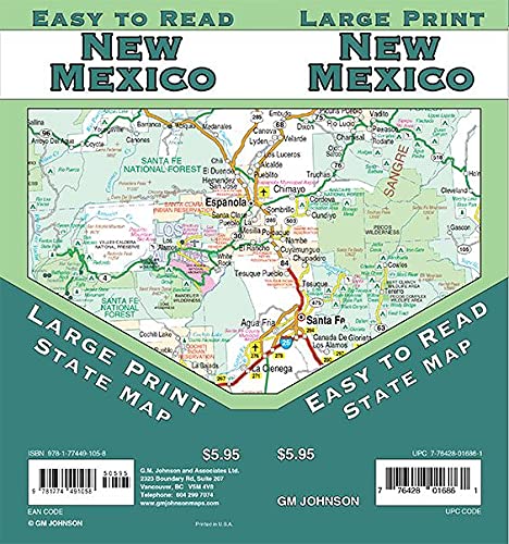 New Mexico Large Print, New Mexico State Map - Wide World Maps & MORE!