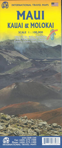 Maui, Kauai, & Molokai Travel Reference Map Waterproof 1:100,000 - Wide World Maps & MORE!