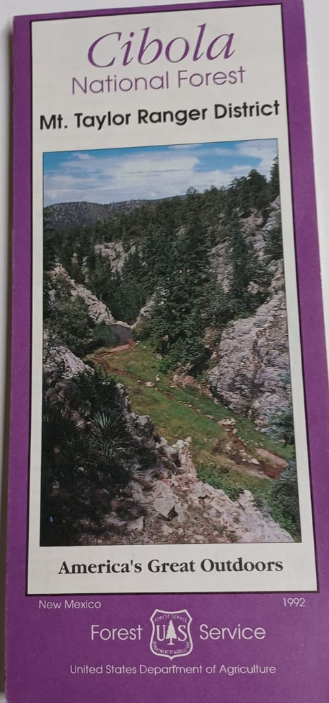 Cibola National Forest, Mt. Taylor Ranger District, New Mexico : 1990 (SuDoc A 13.28:C 48/11) [Unknown Binding] - Wide World Maps & MORE!