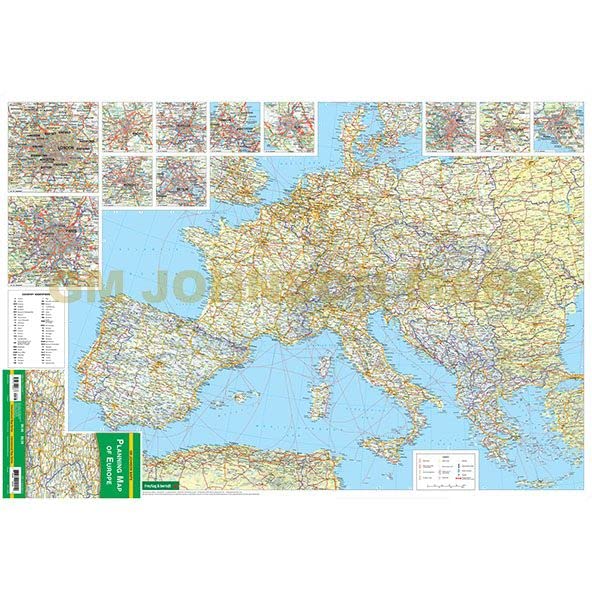 Planning Map of Europe Dry Erase Laminated - Wide World Maps & MORE!