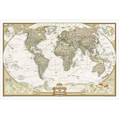 World Executive Enlarged Wall Map, Dry Erase Laminated - Wide World Maps & MORE! - Map - National Geographic Maps - Wide World Maps & MORE!