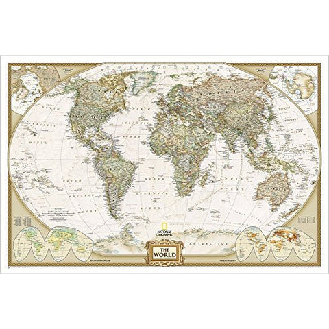 World Executive Enlarged Wall Map, Dry Erase Laminated - Wide World Maps & MORE! - Map - National Geographic Maps - Wide World Maps & MORE!