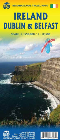 Ireland, with Dublin and Belfast, Travel Reference Map, Waterproof - Wide World Maps & MORE!