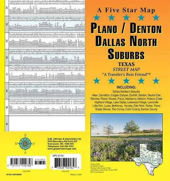 Denton / Plano / McKinney / Dallas North, Texas Street Map [Map] Five Star Maps - Wide World Maps & MORE!