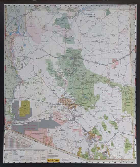 Arizona State Map Dry Erase Laminated - Wide World Maps & MORE!