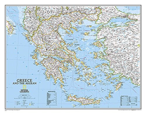 Greece Classic, Satin Laminated Wall Map: NG.P622111 (Reference - Countries & Regions) - Wide World Maps & MORE!