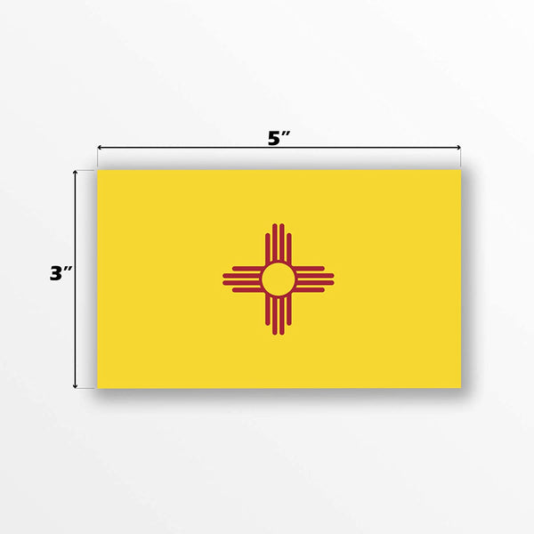 2-Pack New Mexico State Flag Decal Stickers | Official Flag of New Mexico Stickers | 5-Inches by 3-Inches | Premium Quality Vinyl | PD337 - Wide World Maps & MORE!