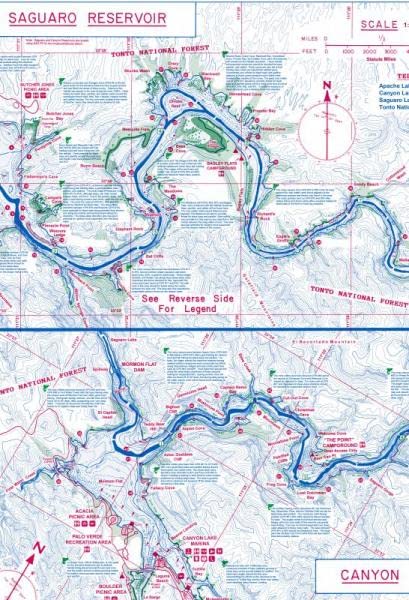 Apache Res. | Canyon Res. | Saguaro Res. Improved! with Both Natural & Artificial Fish Habitats! with Fisheries Improvement Projects Incl. GPS Locations! Featuring: Waterproof and Tearproof Plastic! - Wide World Maps & MORE!