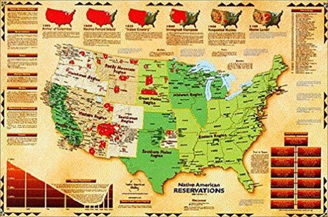Native American Reservations Gloss Laminated - Wide World Maps & MORE! - Book - Wide World Maps & MORE! - Wide World Maps & MORE!