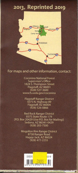 2019 Coconino National Forest, Arizona [Paper/Non-Laminated] - Wide World Maps & MORE! - Map - United States Department of Agriculture - Wide World Maps & MORE!