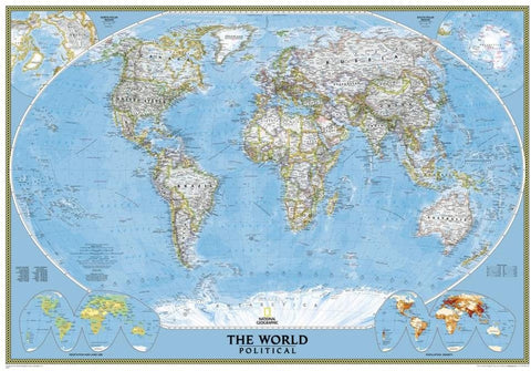 World Classic Wall Map Map Type: Standard (30" x 44") - Laminated - Wide World Maps & MORE!