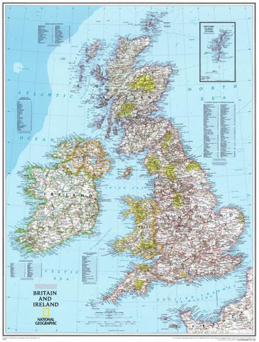 Map of Britain And Ireland Poster 23 × 30in - Wide World Maps & MORE!