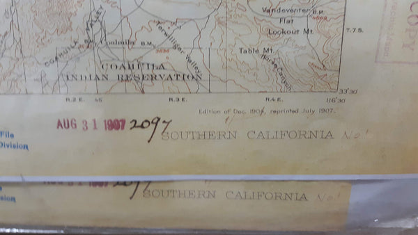 Southern California Topograhic Map, Jumbo Sheet No. 1 [Paper/Non-Laminated] 1907 - Wide World Maps & MORE! - Map - Wide World Maps & MORE! - Wide World Maps & MORE!