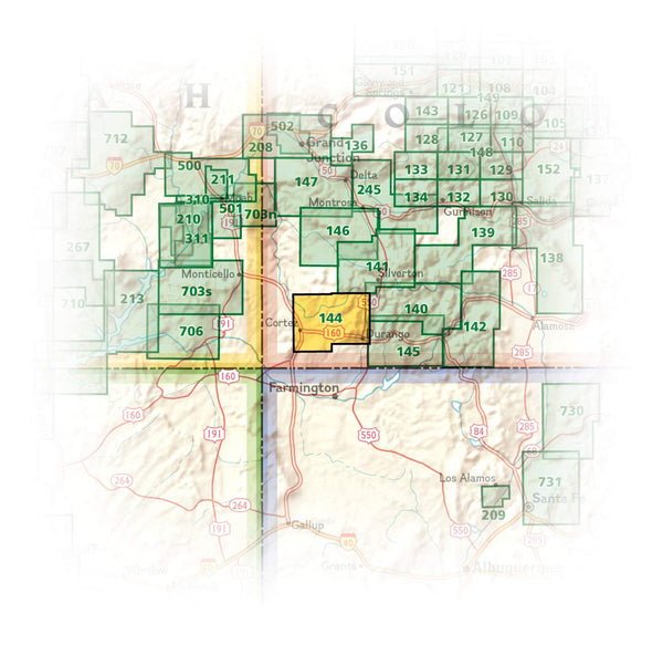 Durango, Cortez (National Geographic Trails Illustrated Map, 144) - Wide World Maps & MORE! - Map - National Geographic Maps - Wide World Maps & MORE!