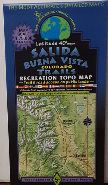 Salida Buena Vista Colorado Trails Recreation Topo Map - Wide World Maps & MORE!
