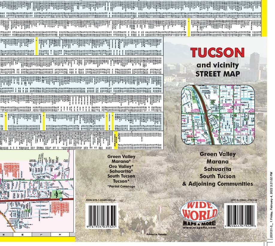 Tucson and Vicinity Street Map - 2021 edition - Wide World Maps & MORE!