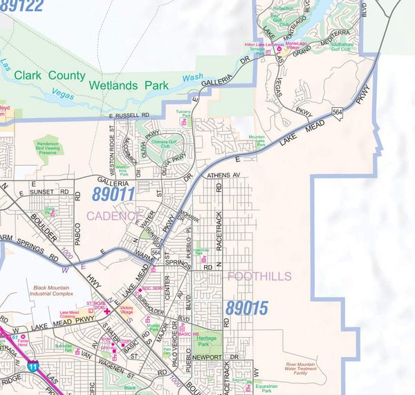 Greater Las Vegas-Clark County Detailed Region Wall Map *ZIP Codes* Laminated 45"x36" - Wide World Maps & MORE! - Book - Wide World Maps & MORE! - Wide World Maps & MORE!