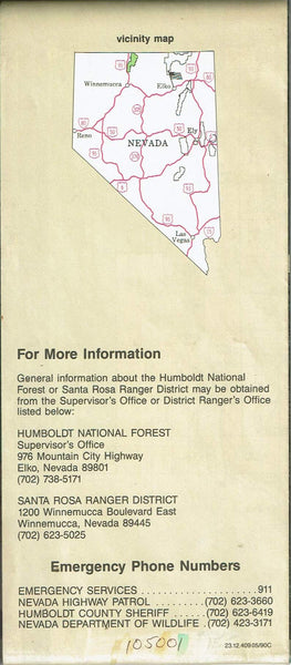 Santa Rosa Ranger District, Humboldt National Forest, Nevada - Wide World Maps & MORE! - Book - Wide World Maps & MORE! - Wide World Maps & MORE!