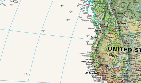 Physical & Political Lightsea World Dry Erase Laminated - Wide World Maps & MORE! - Map - Wide World Maps & MORE! - Wide World Maps & MORE!