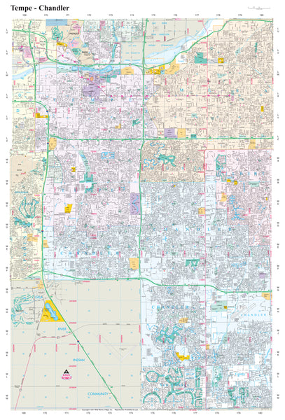 Tempe - Chandler Corridor Dry Erase Laminated - Wide World Maps & MORE! - Map - Wide World Maps & MORE! - Wide World Maps & MORE!