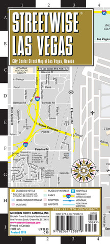 Streetwise Las Vegas Map: Laminated City Center Map of Las Vegas, Nevada (Michelin Streetwise Maps) - Wide World Maps & MORE!