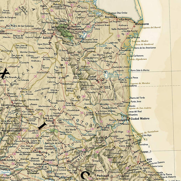 Mexico Executive Wall Map (34.5 × 22.75 inches) (National Geographic Reference Map) - Wide World Maps & MORE! - Map - National Geographic Maps - Wide World Maps & MORE!