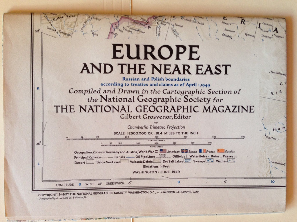Europe and the Near East (National Geographic Magazine, Vol. XCV, No. 6, June 1949) - Wide World Maps & MORE! - Book - Wide World Maps & MORE! - Wide World Maps & MORE!