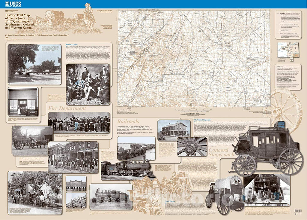 Historic Pictoric Map : Historic Trail map of The La Junta one Degree x Two Degree Quadrangle, Southeastern Colorado and Western Kansas, two009 Cartography Wall Art : - Wide World Maps & MORE! - Home - Historic Pictoric - Wide World Maps & MORE!
