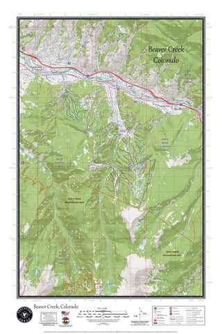 Beaver Creek Colorado Ski Area Topographic Keepsake Poster Map (with ski runs, lifts and gondolas; hiking trails, topo markings & elevation markings) - Wide World Maps & MORE! - Book - Wide World Maps & MORE! - Wide World Maps & MORE!