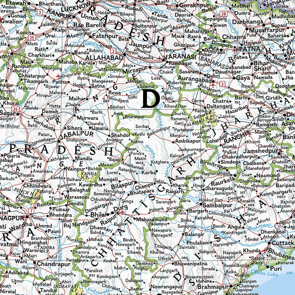 India Classic Political Wall Map - Paper/Non-Laminated (23.5 × 30.25 Inches) (National Geographic Reference Map) - Wide World Maps & MORE!