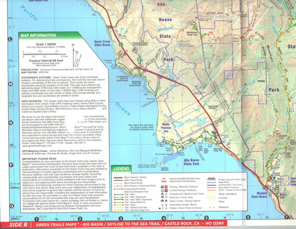 Big Basin | Castle Rock | Skyline to the Sea Trail - Wide World Maps & MORE! - Map - Green Trails Maps - Wide World Maps & MORE!