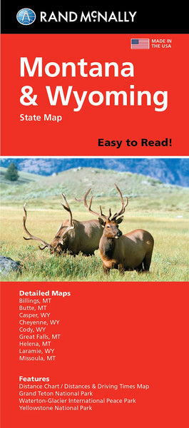 Easy To Read! Folded Map: Montana & Wyoming State Map - Wide World Maps & MORE!