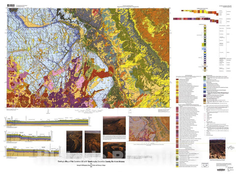 Historic Pictoric Map : Geologic map of The Cameron 30' x 60' Quadrangle, Coconino County, Northern Arizona, 2007 Cartography Wall Art : - Wide World Maps & MORE!