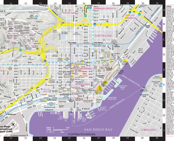 2019 Streetwise San Diego Map: Laminated City Center Map of San Diego, California (Michelin Streetwise Maps) - Wide World Maps & MORE!