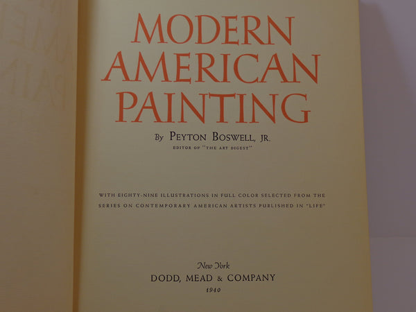 Modern American Painting. [Hardcover] Boswell, Peyton, Jr. - Wide World Maps & MORE!