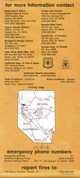 Toiyabe National Forest - Carson Ranger District - Wide World Maps & MORE! - Book - Wide World Maps & MORE! - Wide World Maps & MORE!