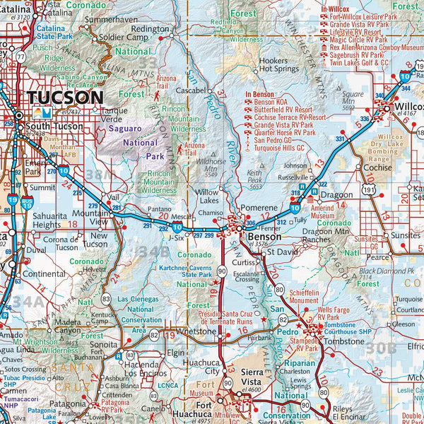 Arizona Recreation Wall Map Dry Erase Ready-to-Hang - Wide World Maps & MORE!