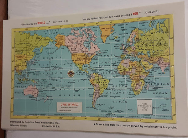 Missionary Prayer World Maps (9 Map Set from the 1960s) - Wide World Maps & MORE! - Map - Scripture Press Publications - Wide World Maps & MORE!