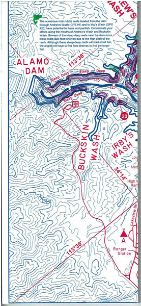 Alamo & San Carlos Reservoirs with GPS! Improved! with Fish Habitat Locations! [Waterpoof & Tearproof Plastic!] - Wide World Maps & MORE! - Map - Fish-N-Map Company - Wide World Maps & MORE!