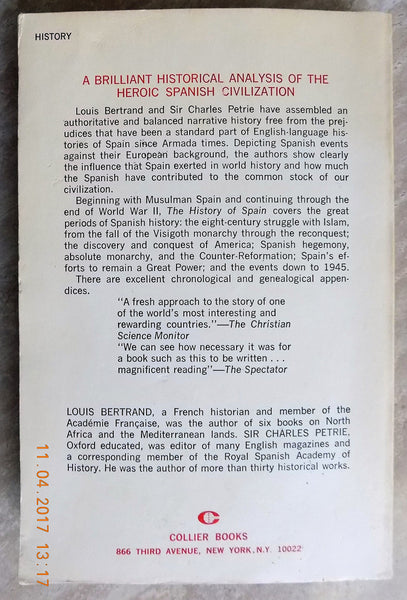 The History of Spain from the Musulmans to Franco [Paperback] Bertrand, Louis and Sir Charles Petrie - Wide World Maps & MORE!