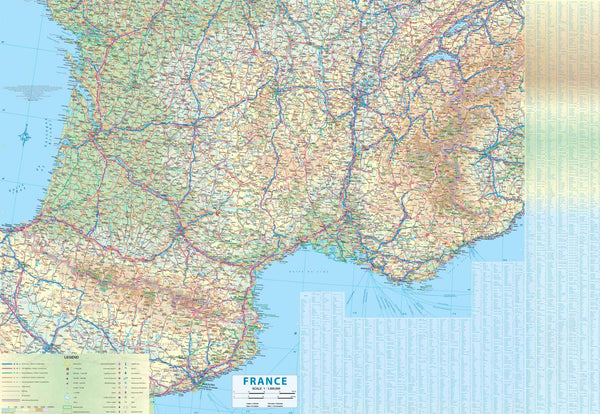 France Railway & Road Waterproof Map at 1:1M - Wide World Maps & MORE!
