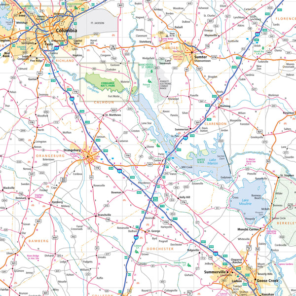 South Carolina Regional Map Easy To Read! Folded Map - Wide World Maps & MORE!