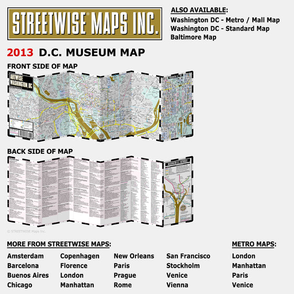 New Artwise Washington, DC, Laminated Museum Map (Streetwise Maps) - Wide World Maps & MORE! - Book - StreetWise - Wide World Maps & MORE!