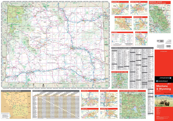 Easy To Read! Folded Map: Montana & Wyoming State Map - Wide World Maps & MORE!