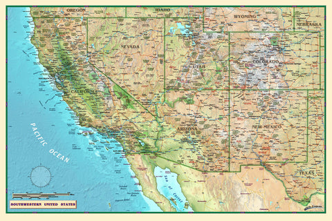 Southwestern United States Jumbo-Size Wall Map - Wide World Maps & MORE! - Map - Wide World Maps & MORE! - Wide World Maps & MORE!