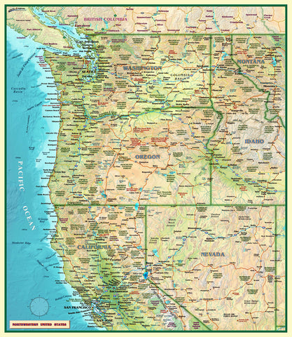 Northwestern United States Jumbo-Size Wall Map - Wide World Maps & MORE! - Map - Wide World Maps & MORE! - Wide World Maps & MORE!