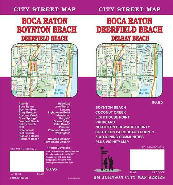 City Street Map Boca Raton / Boyton Beach / Deerfield Beach / Delray Beach - Wide World Maps & MORE!